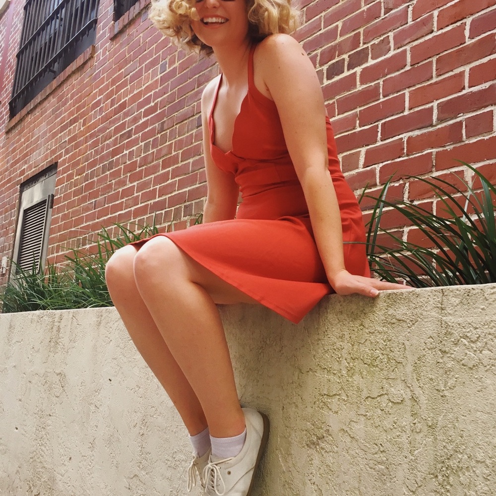 Francesca’s Miami dress, orange, size medium